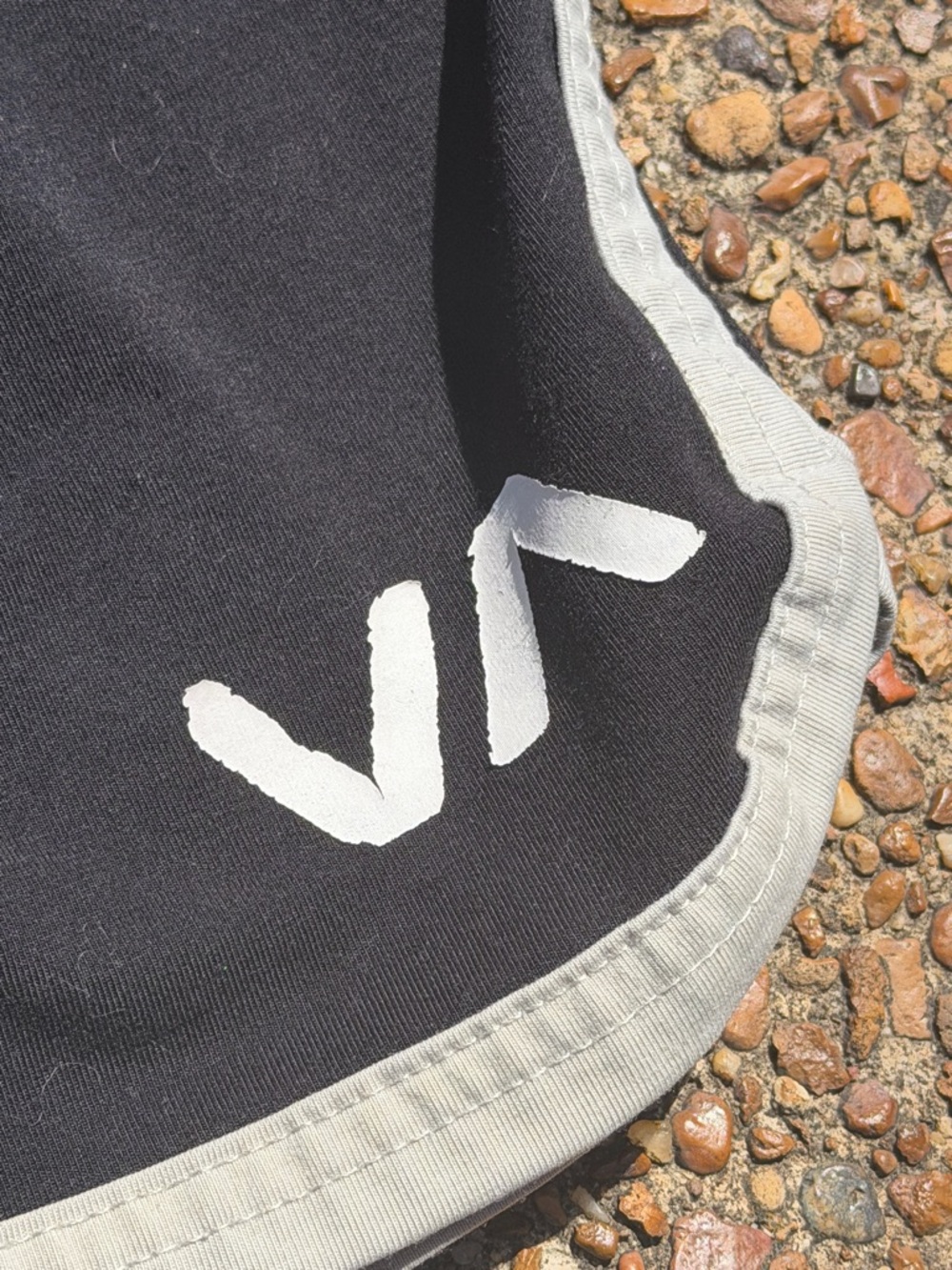 Boys RVCA Black Athletic Shorts with Gray Trim - Picture 3 of 16